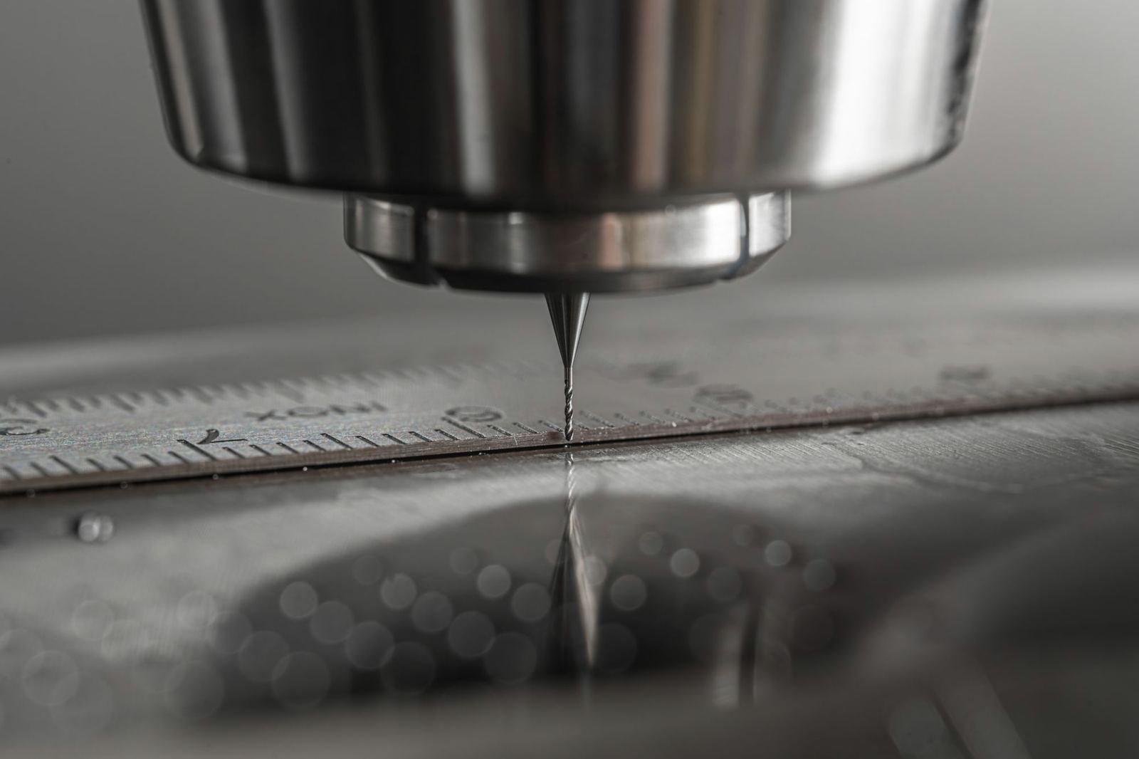 CNC machine spindle cutting metal